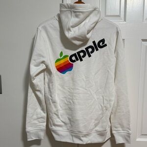 Apple White Hoodie with Rainbow Logo - NWT